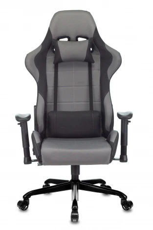 Кресло игровое Zombie 771N серый/черный с подголов. крестовина металл черный
