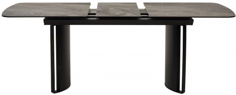 Стол RASMUS 160 KL-80 Серый мрамор, итальянская керамика / черный каркас М-City