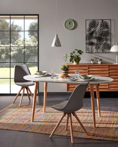 Стол обеденный La Forma (ex Julia Grup) Oqui (Белый/ Дерево,Обработанная древесина)