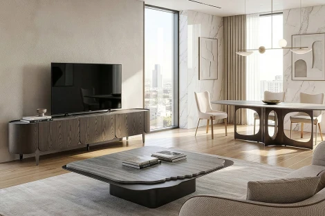 58DB-24230 Тумба под телевизор Травертин (Travertine) 220*42*52,5см Garda Decor