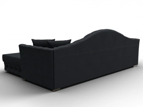 Диван угловой Артис правый угол (Брус,Рейка,Замша/Темно-серый) Лига Диванов 128038