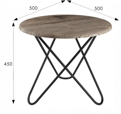 Стол журнальный BeautyStyle 20 дуб крымский состаренный/черный от фабрики Mebelik