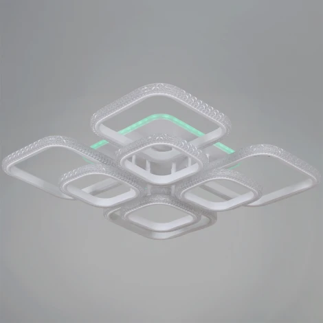 Потолочная люстра светодиодная на штанге с пультом с регулировкой цветовой температуры, яркости и ночным режимом Reluce 06335-0.3-4+4B WH (RGB)