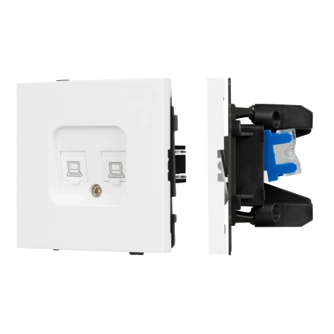 Механизм компьютерной розетки двойной SCT-TENDO-MPC2-PL-WH (RJ-45, CAT6) (Arlight, Белый) 054100