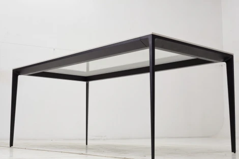 Стол NOTO 180 SINTERED STONE GLOSS STATUARIO WHITE / BLACK