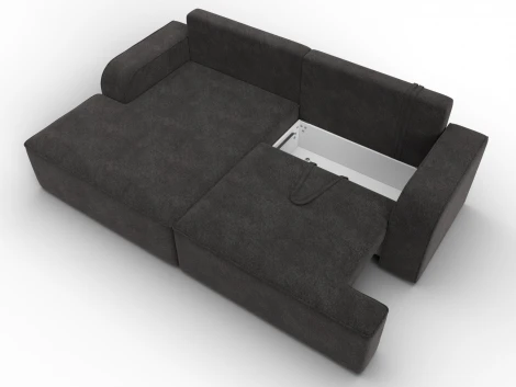 Диван угловой Лига-120 угол левый (ДСП,Брус,Фанера,ЛДС,Велюр/Темно-коричневый) Лига Диванов 137289L