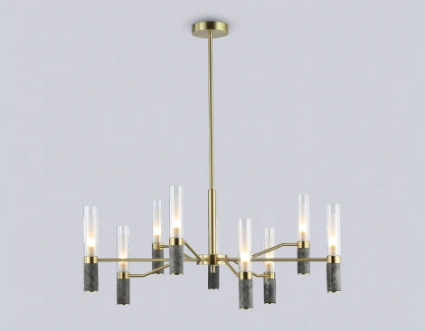 Потолочная люстра на штанге с мрамором Ambrella Ceramo Modern LH53355