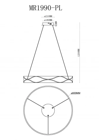 Подвесная люстра светодиодная MyFar Stefan MR1990-PL (220V)