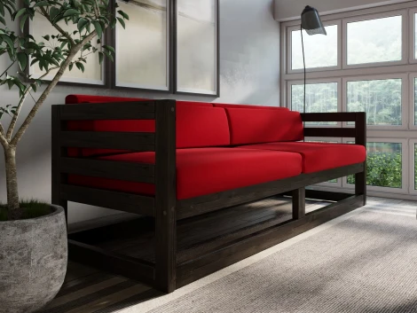 Диван Arsko Магнус Б венге велюр красный