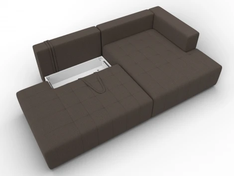 Диван угловой Лига-103 НПБ угол правый (ДСП,Брус,Фанера,Рогожка/Коричневый) Лига Диванов 134810