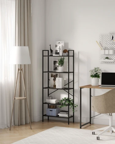 Стеллаж Leset Стилвуд 25 широкий, 5 полок 4687207095488 Металл, Черный