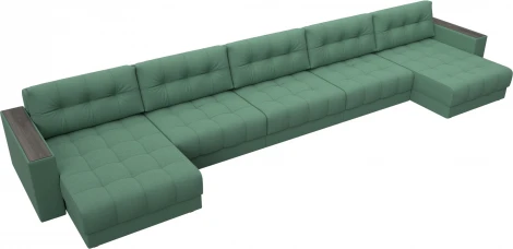 Диван П-образный с декором Лига-049 НПБ Мегалонг Лига Диванов (Рогожка) арт.128522