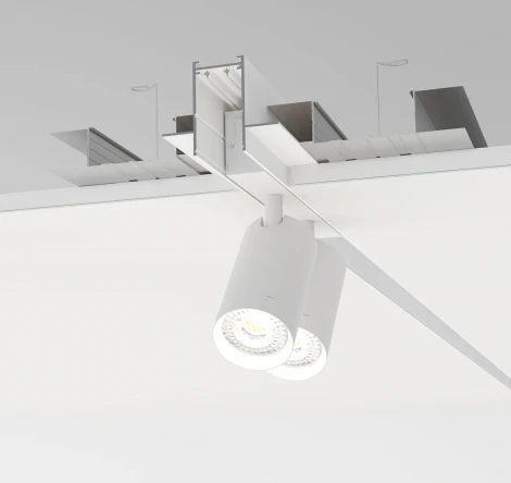 Встраиваемый шинопровод под гипсокартон однофазный 220V Denkirs SMART HIDE TR2013-WH