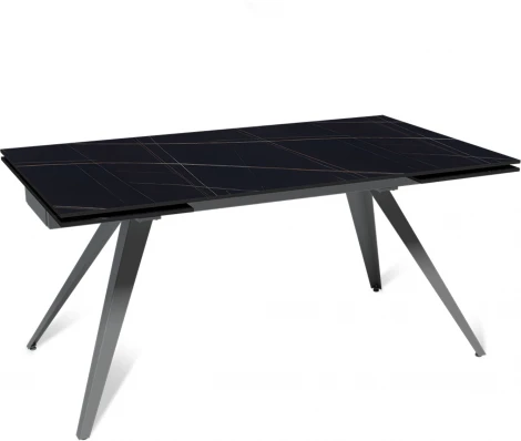 Стол раскладной Asti (160+40+40), керамика матовая Black Gold Top Concept арт.22764