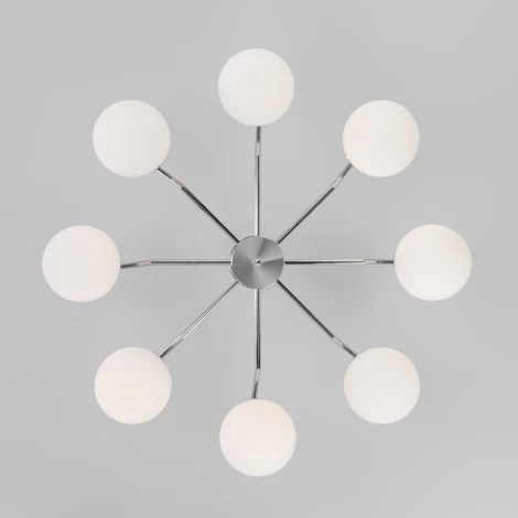 Умная потолочная люстра на штанге Eurosvet Frost 70154/8 хром (220V, шарики)