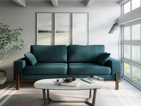 Диван Arsko прямой Хангель велюр голубой