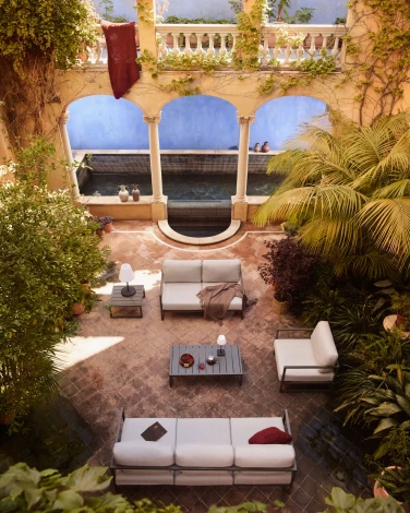 Диван уличный La Forma (ex Julia Grup) Comova (Зеленый,Серый/ Пена,Металл,Алюминий,Искусственные волокна)