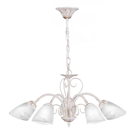 Люстра подвесная Day&Night, 5 плафонов, белый с золотом