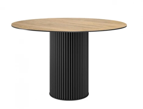 Стол DikLine AKR120 Керамика древесная OAKWOOD HONEY/подстолье черное/опоры черные (2 уп.) арт.00-00079868