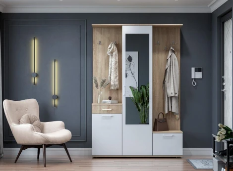 Готовая прихожая Woodville Пети дуб сонома / белый 534551