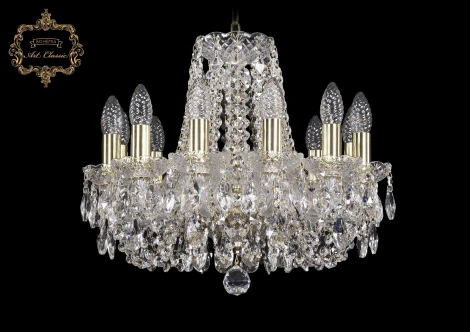 Подвесная люстра Art Classic 11.11 11.11.12.141.Gd.Sp (220V, хрусталь, на цепи, подсвечник, свеча)