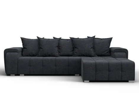 Диван угловой Лига-121 правый угол (ДСП,Брус,Велюр/Темно-серый) Лига Диванов 137356