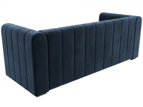 Диван прямой Лига-073 (ДСП,Фанера/Пластик/Велюр/Синий) Лига Диванов 129996