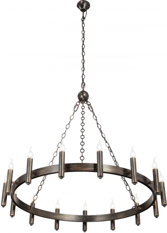 Подвесная люстра большая Vitaluce V1871-7/15, 15xE14 макс. 40Вт V1871-7/15 (220V, на цепи, свеча, кольцо)