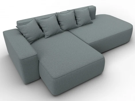 Диван угловой Лига-065 угол левый (ДСП/Пластик/Рогожка/Серый) Лига Диванов 129799L