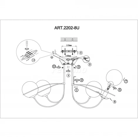 Потолочная люстра F-Promo Grana 2202-8U
