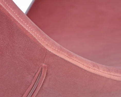 Кресло дизайнерское DOBRIN SWAN (розовый велюр BLUVEL52, алюминиевое основание)