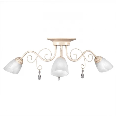 Люстра потолочная Day&Night, 3 плафона, бежевый с золотом, белым и прозрачным