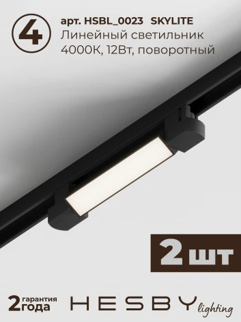 Трековая система в сборе накладная однофазная 220V Hesby Lighting №1 однофазная накладная Skylite HSBL_kompl_S001_NI1B4K