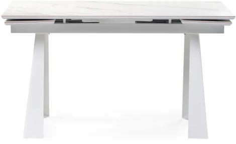 Керамический стол Woodville Бэйнбрук 140х80х76 белый мрамор / белый 530826