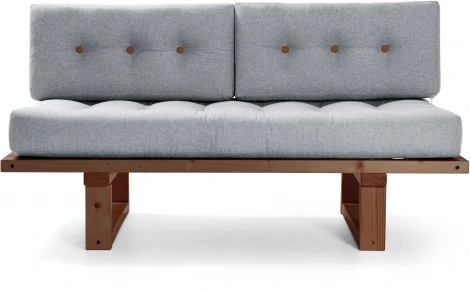 Кушетка Arsko Торн-М орех серая рогожка