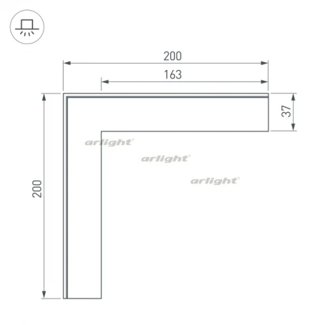 Угол SL-LINIA45-FANTOM внешний (Металл) 030105 Arlight