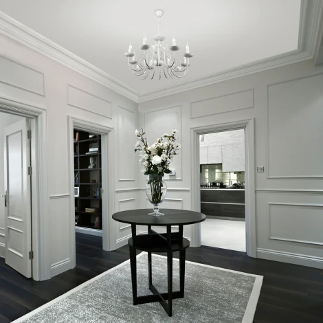 Подвесная люстра Eurosvet Tomas 60018/8 белый с золотом (220V, на цепи, подсвечник, свеча)