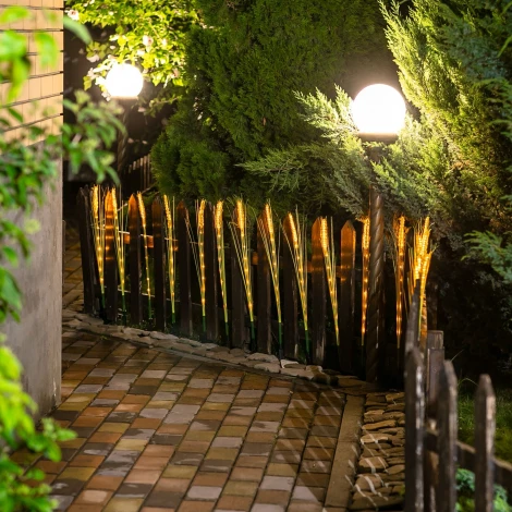 Садовый светильник на солнечной батарее «Колосья», в комплекте из 10 штук. 120 светодиодов, 1*АА Ni-Mh аккумулятор в/к. IP44 Uniel USL-S-817/PT800 CORN SET10