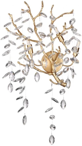 Бра Odeon Light Delica 4969/3W HALL античн.бронза/алюмин./хрусталь G9 3*40W (220V, лепестки, ветки)