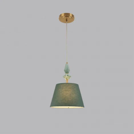 Подвесной светильник Lumion Vermont 8275/1A латунь/зеленый, металл/керамика/ткань Е14 1*40W 220V