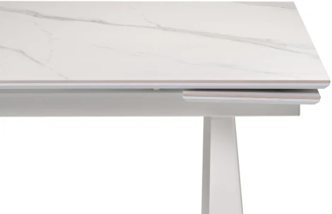 Керамический стол Woodville Бэйнбрук 140х80х76 белый мрамор / белый 530826
