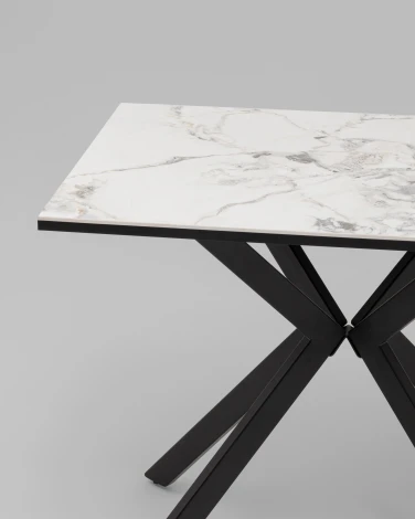 Стол Мармер мини нераскладной 90х60х75 см, GOLD JADE, подстолье металл черный Stool Group УТ000042616