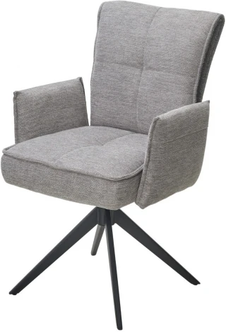 Стул PONCE 360 град. поворот. Brego-07 Серый, ткань/ XD841-16 Серый, букле/ Черный, ®DISAUR