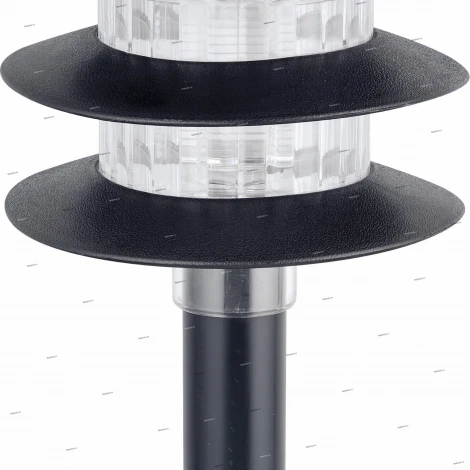 Светильник грунтовый уличный светодиодный на солнечных батареях Horoz Saturn, 1 плафон, черный с прозрачным