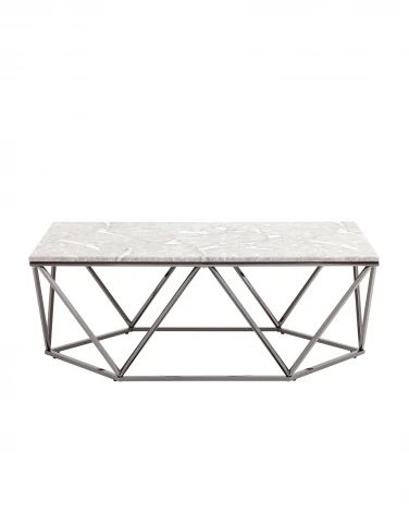 Журнальный столик Stool Group Авалон 122*66 серый мрамор сталь темный хром УТ000036332