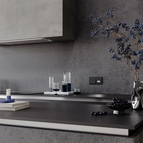 Выключатель одноклавишный (черный матовый) Voltum S70 VLS010108