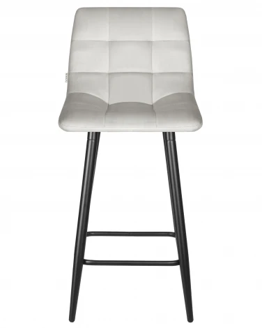 Набор 2 шт стул полубарный DOBRIN OLIVIA (черные матовые ножки, светло-серый велюр (108-52))