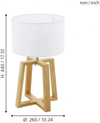 Интерьерная настольная лампа Eglo Chietino 1 97516 (220V, выключатель)