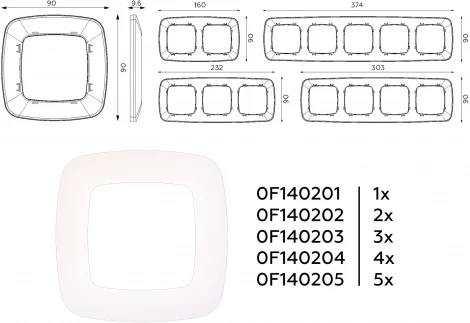 Рамка Ambrella Volt OMEGA Ecta (Жемчуг) 4-ая OF140204