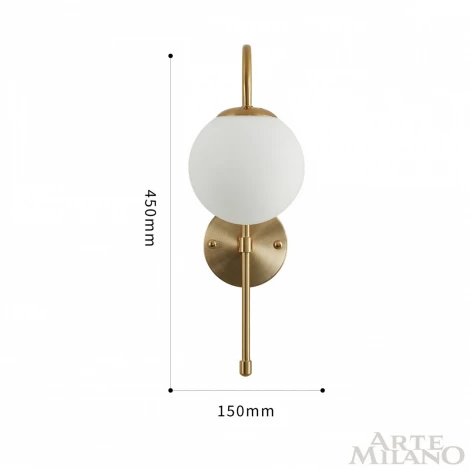 Бра Arte Milano 271069/1B GD (220V, шар)